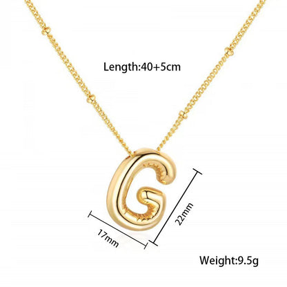 Gold Plated Letter Pendant Necklace