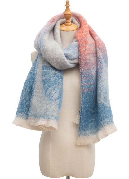 Leaf Print Gradient Color Scarves