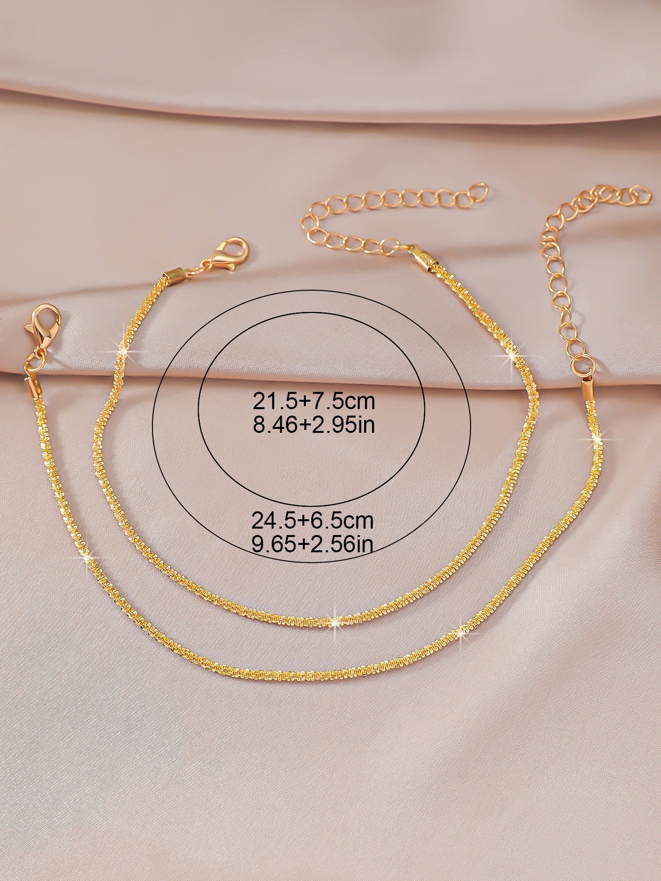 Simple Glitter Double Anklet