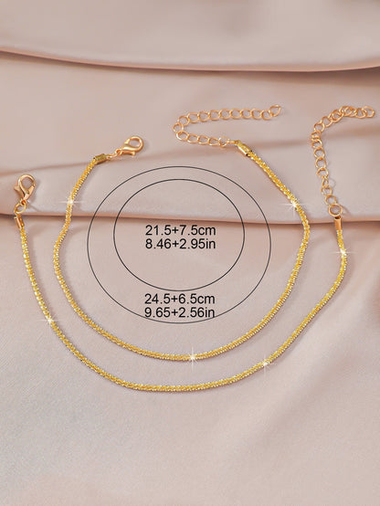 Simple Glitter Double Anklet