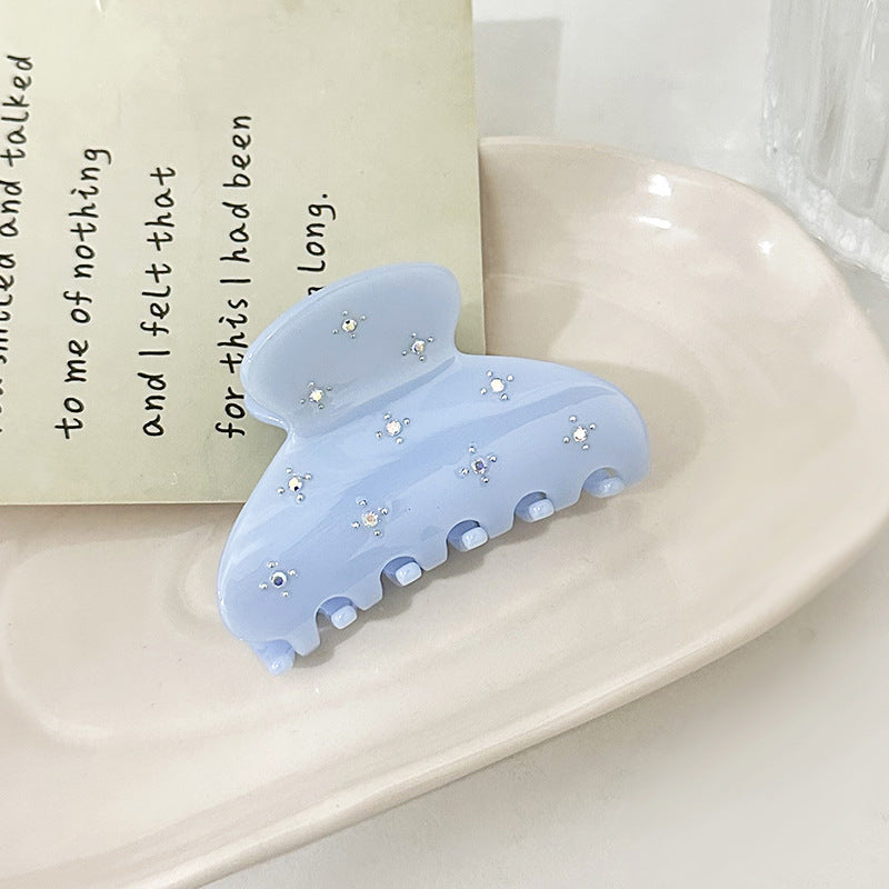 Solid Color Rhinestone Acetate Hair Claw