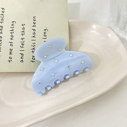 Solid Color Rhinestone Acetate Hair Claw