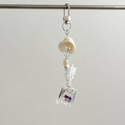 Cute Seashell Fish Keychain Bag Charm