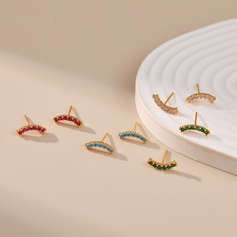 Simple Corlorful Turquoise Stud Earrings