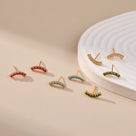 Simple Corlorful Turquoise Stud Earrings