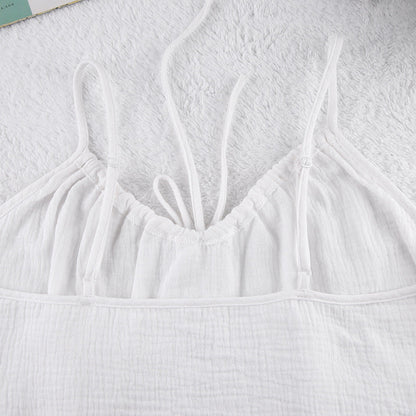 White Loose Casual Sleepwear Sets