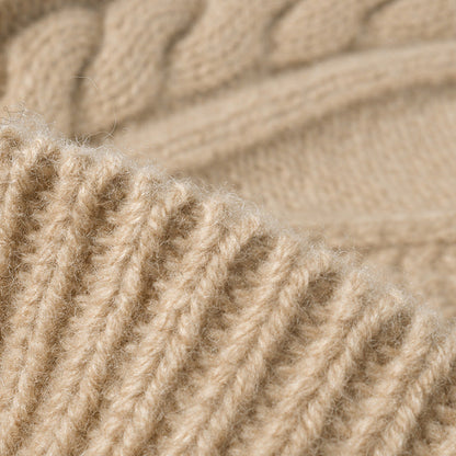 Solid Color Twist Padded Knot Beanie