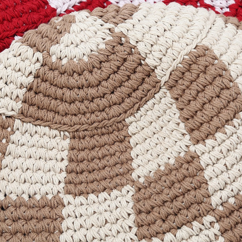 Crochet Knit Plaid Classic Bucket Hat