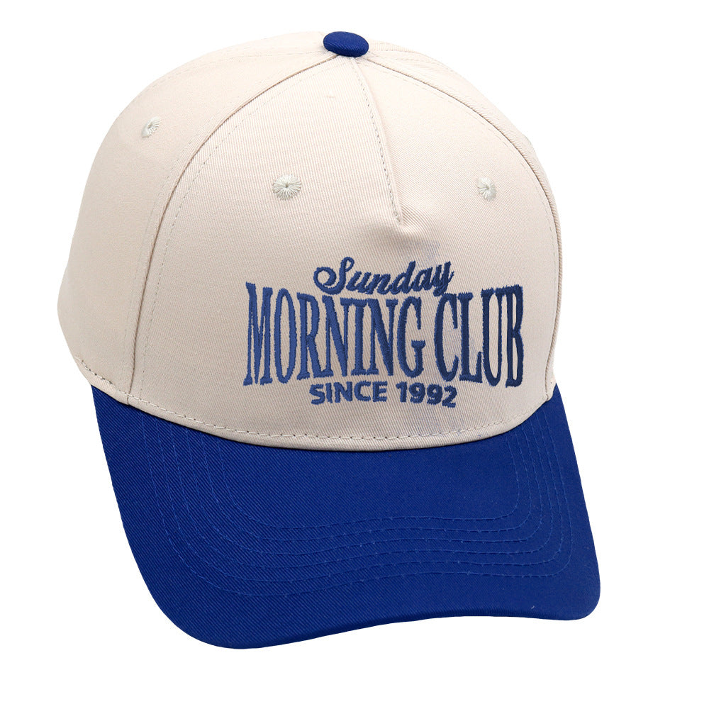 Casual Color Block Letter Embroidered Baseball Cap