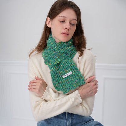 Multicolor Spot Short Knit Warm Scarve