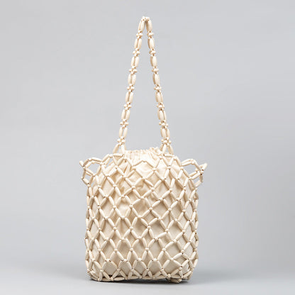 Wooden Bead Woven Handbags