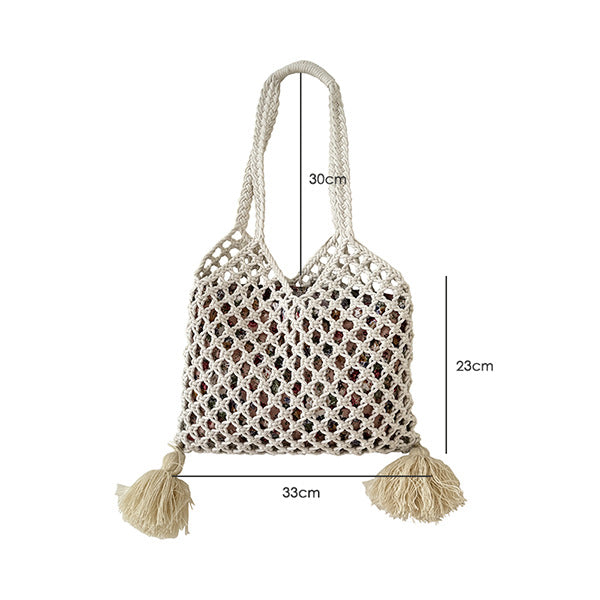 Tassel Hollow Braided Shoulder Bag