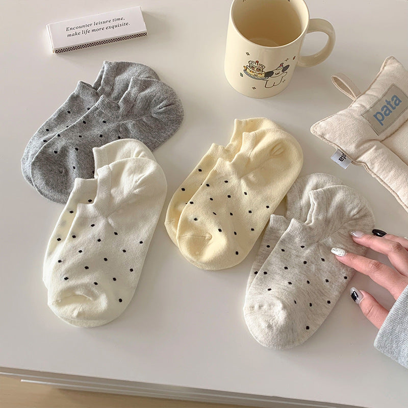 Polka Dot Simple Low Ankle Socks