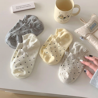 Polka Dot Simple Low Ankle Socks