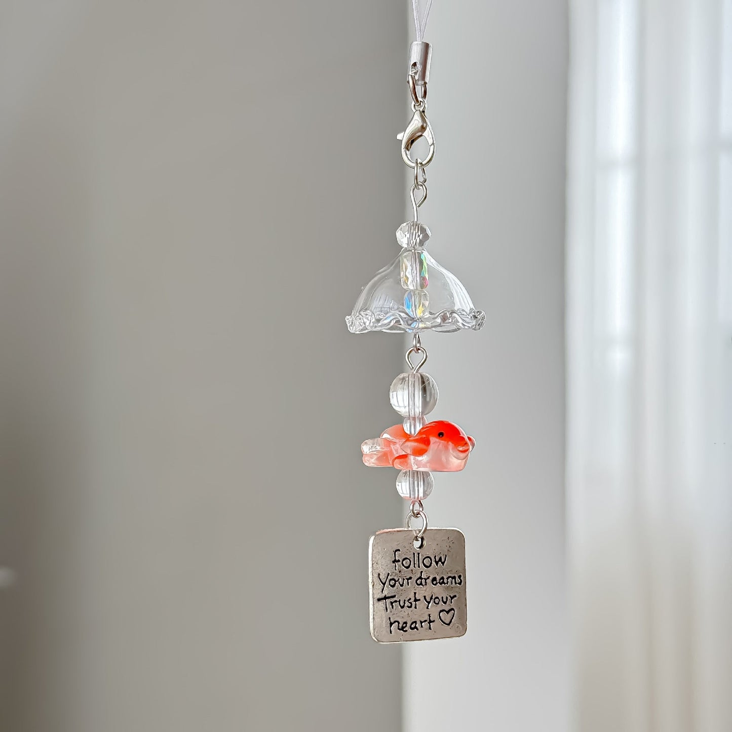 Cute Goldfish Wind Chime Crystal Bag Charm
