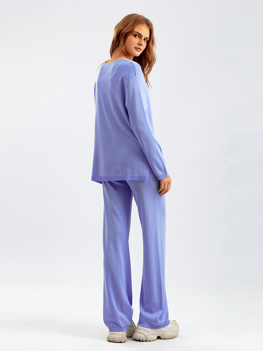 2+ Solid Color V-Neck Knit Sets