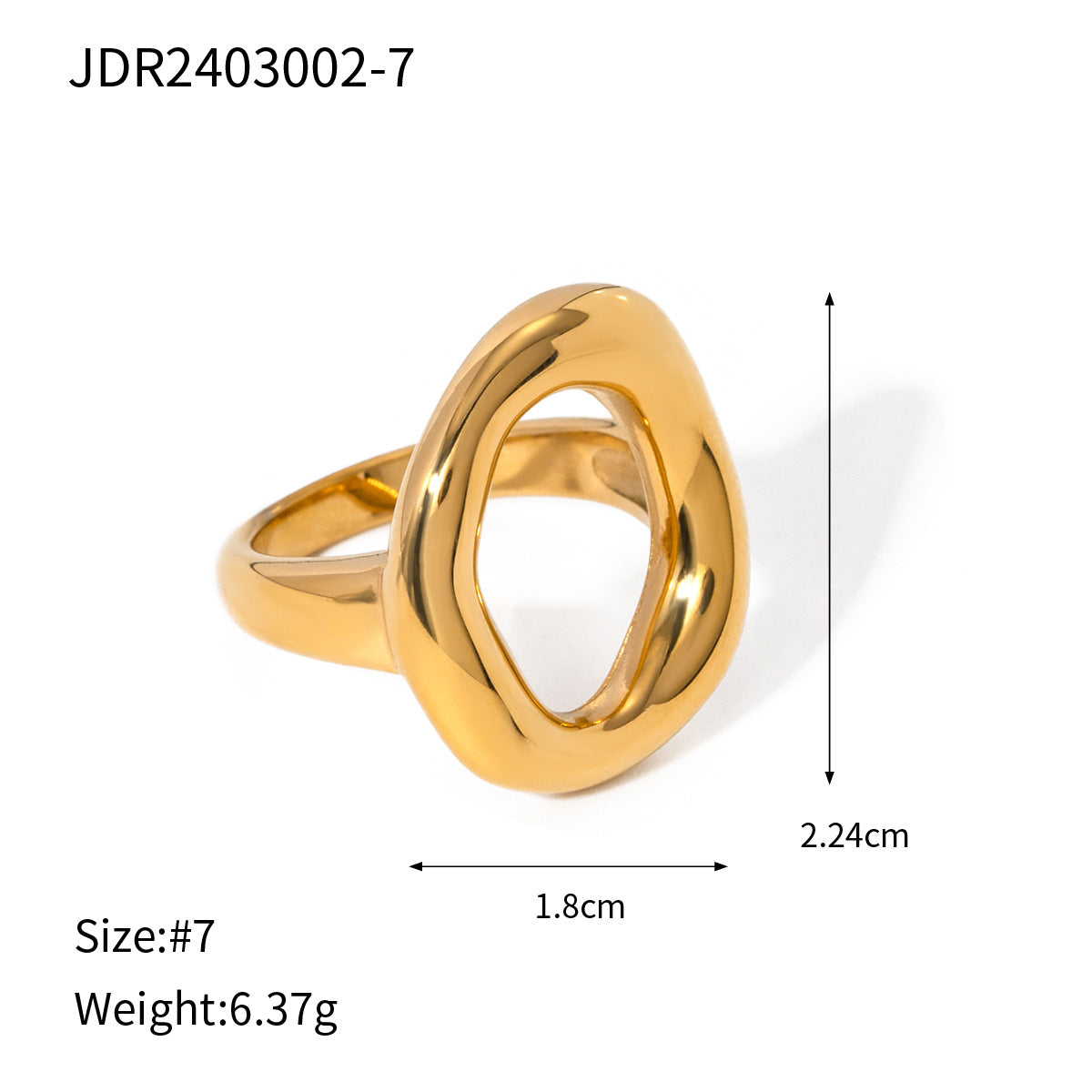 Hellow Out SIimple Geometric Ring
