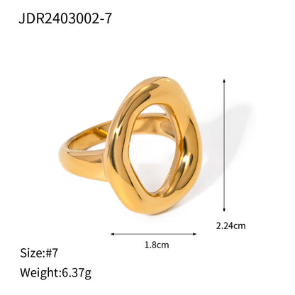 Hellow Out SIimple Geometric Ring