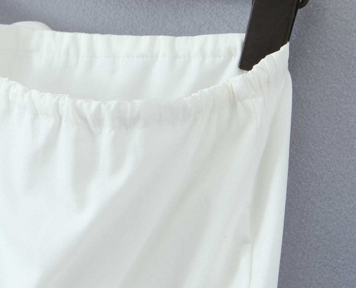 White Sweet Flounce Sleeveless Top Skirt Set