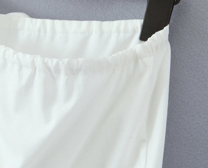 White Sweet Flounce Sleeveless Top Skirt Set