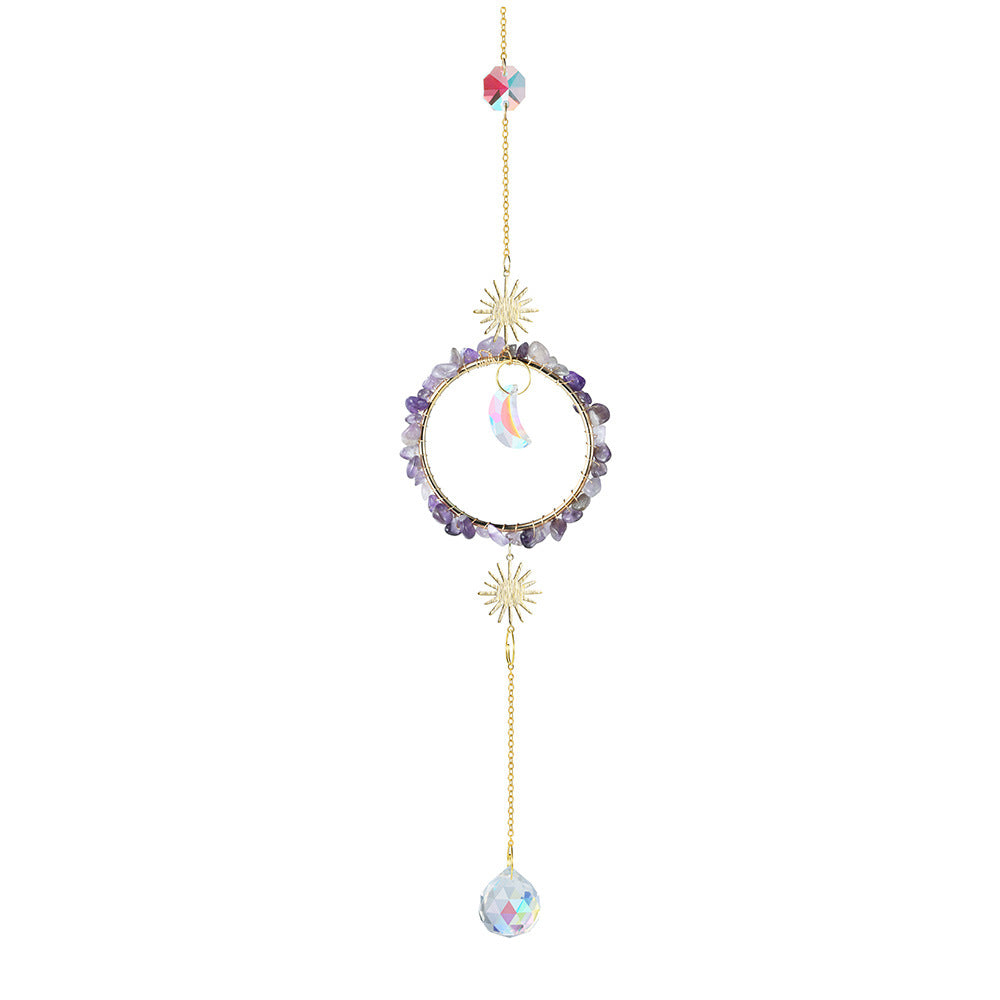 Colorful Stone Cross Crystal Home Hangings