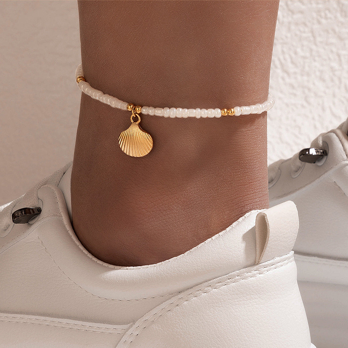 Shell Conch Scallop Beading Anklet