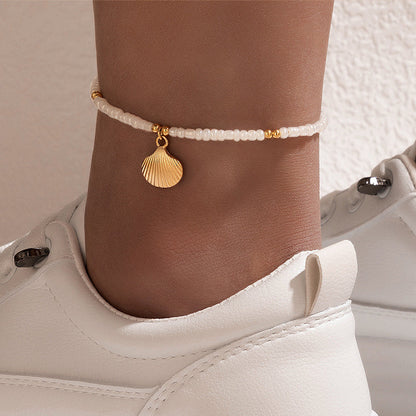 Shell Conch Scallop Beading Anklet
