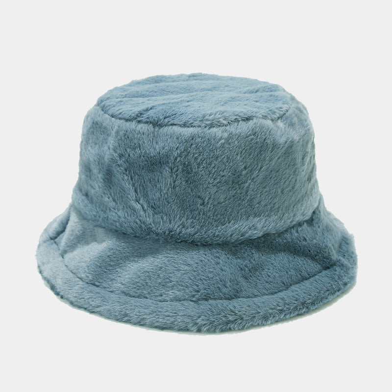Simple Solid Color Thicken Winter Bucket Hat