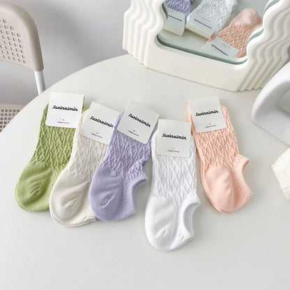 Twist Solid Color Sweet Low Ankle Socks