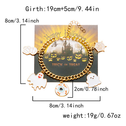 Cute Pumpkin Ghost Halloween Charm Bracelet