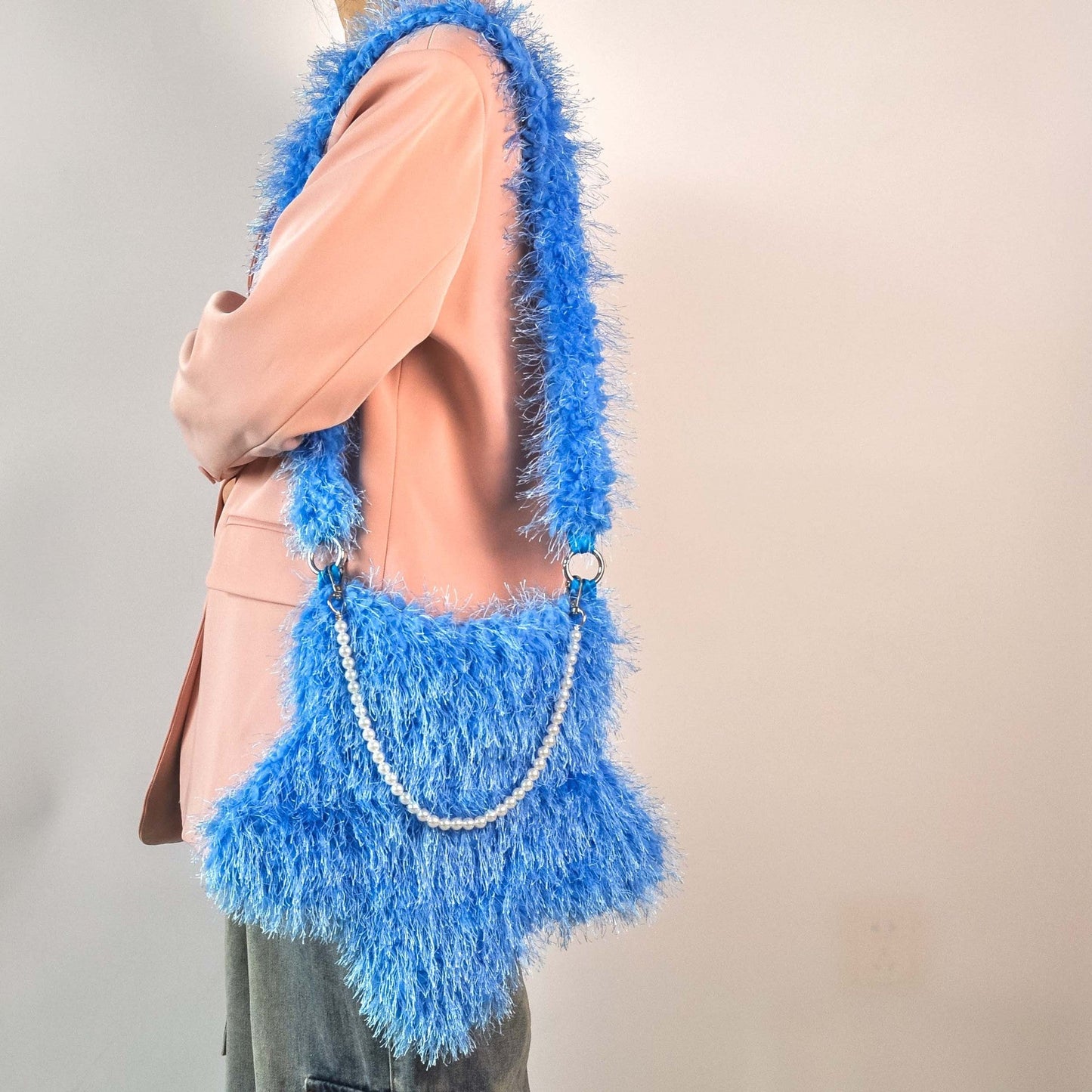 Star Shaped Cute Tassel Plush Shoulder Bag