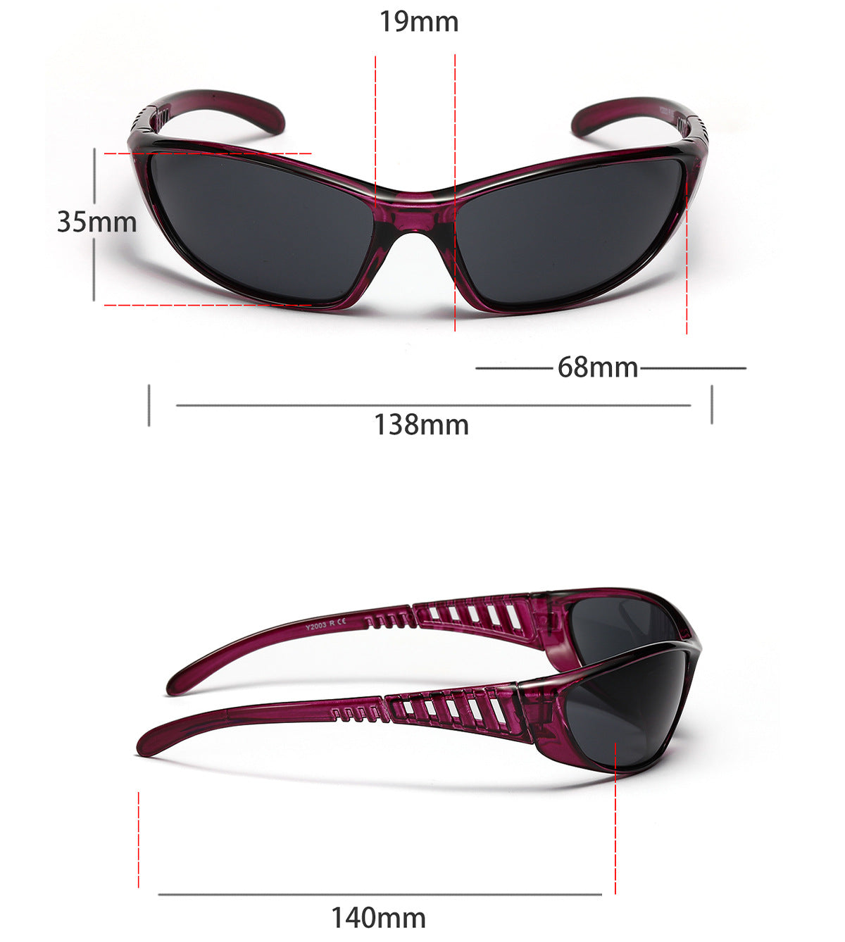 Colourful Hollow-Out Futuristic Sunglasses