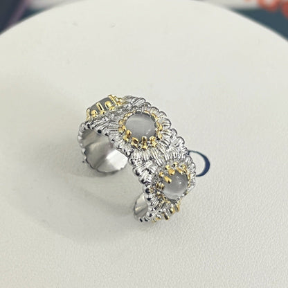 Vintage Flower Adjustable Open Ring