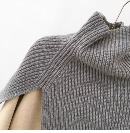 Solid Color Pullover High Neck Knitted Scarf