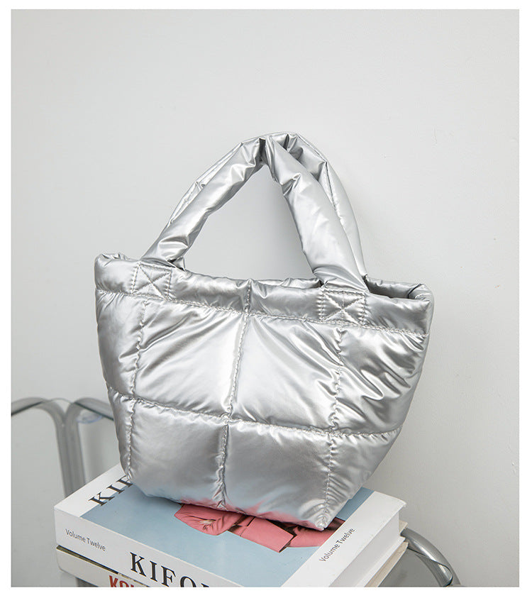 Solid Color Simple Puffer Handbag