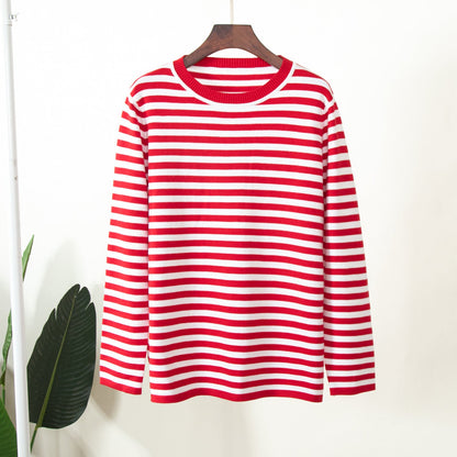 Round Collar Stripe Vintage Sweater