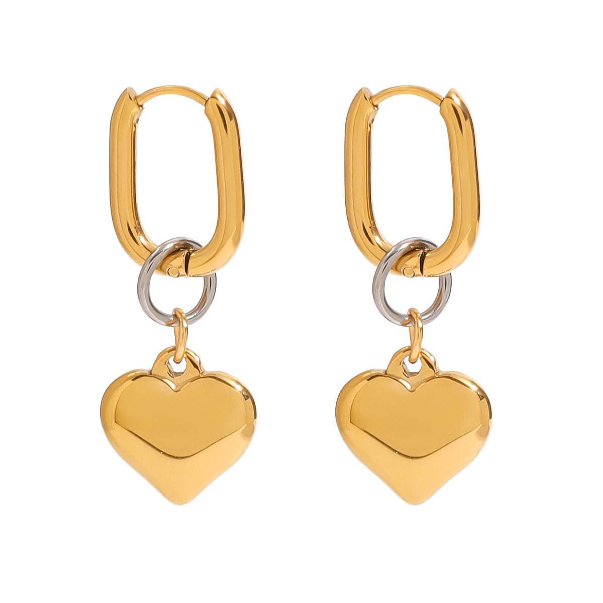 Love Pendant Cute Hoop Earrings
