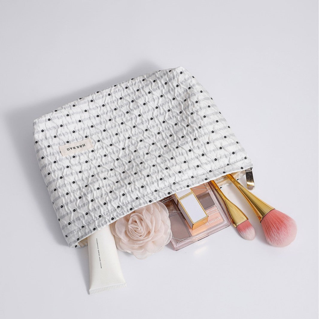 Minimalist Polka Dot Portable Makeup Bag