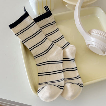 Color Block Striped Simple Socks