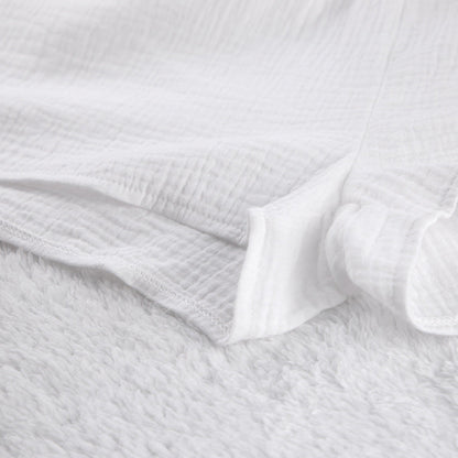 White Loose Casual Sleepwear Sets