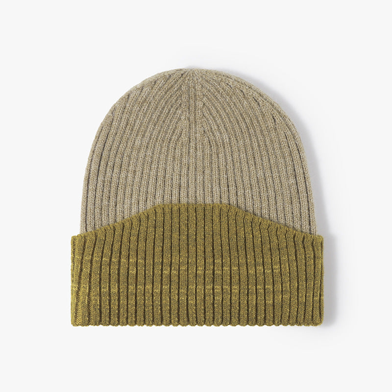 Contrast Color Simple Knit Beanie