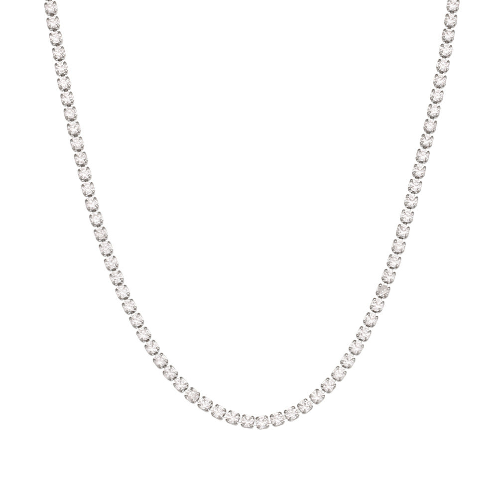 Simple Zircon Elegant Layered Link Necklace