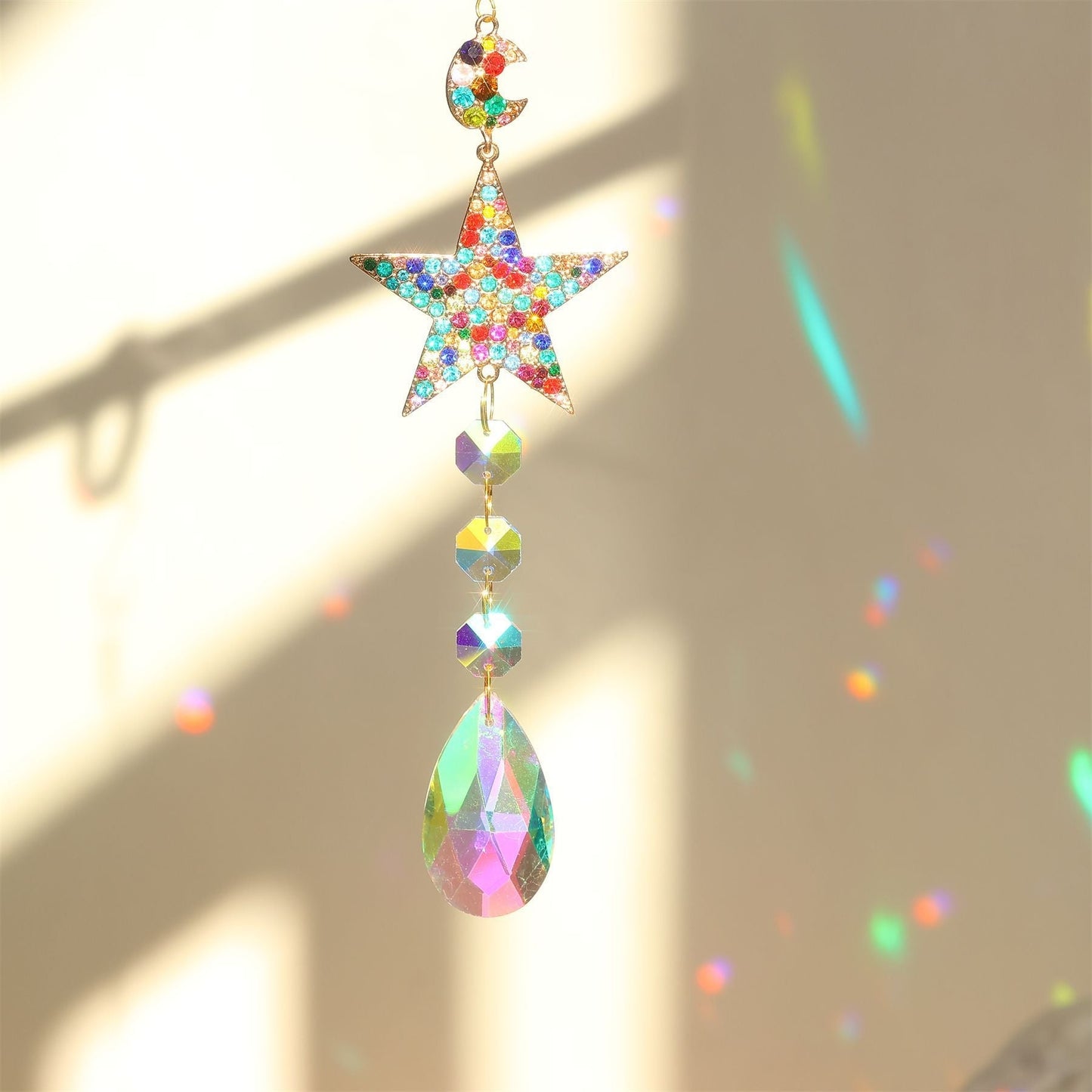 3+ Colorful Crystal Suncatcher Hanging