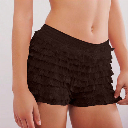Ruffle Solid Color Low Waist Shorts