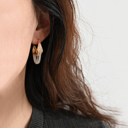 Gold Elegant Tassel Hoop Dangle Earrings