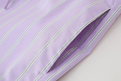 Casual Striped Sleeveless Top and Long Pants Sets