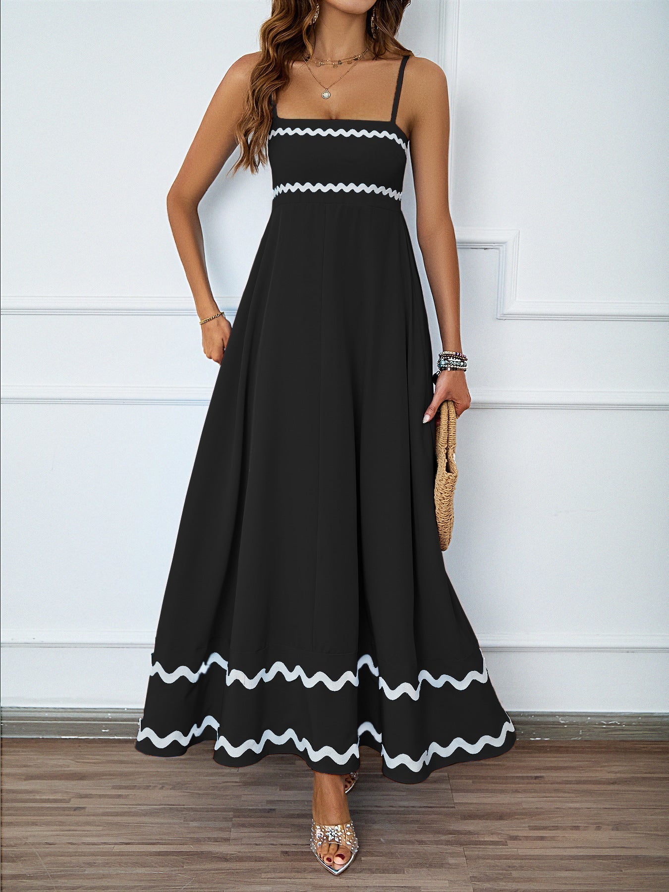 Ruffle Sleeveless Spaghetti Maxi Dress
