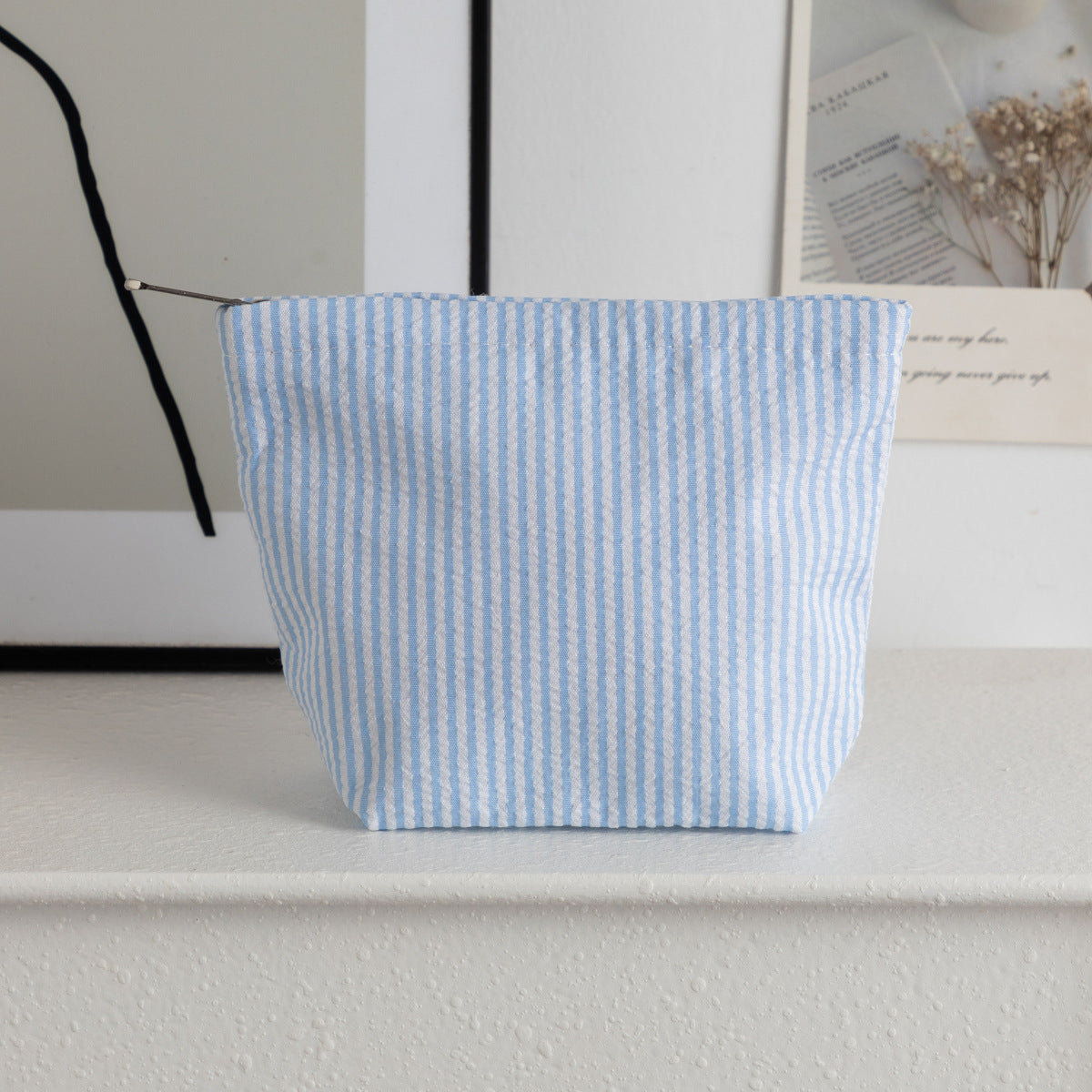 Simple Striped Color Block Makeup Bag