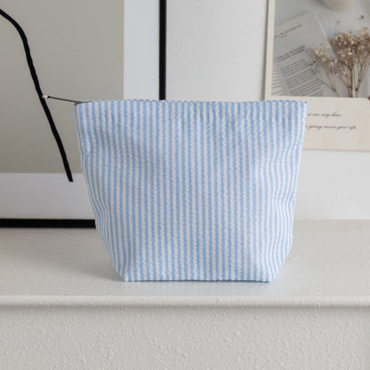 Simple Striped Color Block Makeup Bag