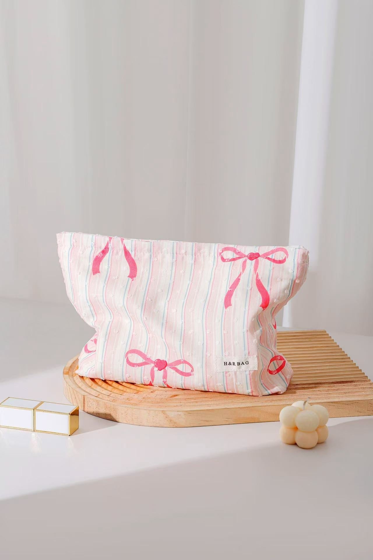 Cute Flower Printed Cotton Makeup Bag